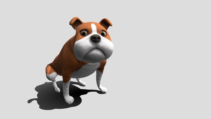 Bulldog Cartoon 3D Model
