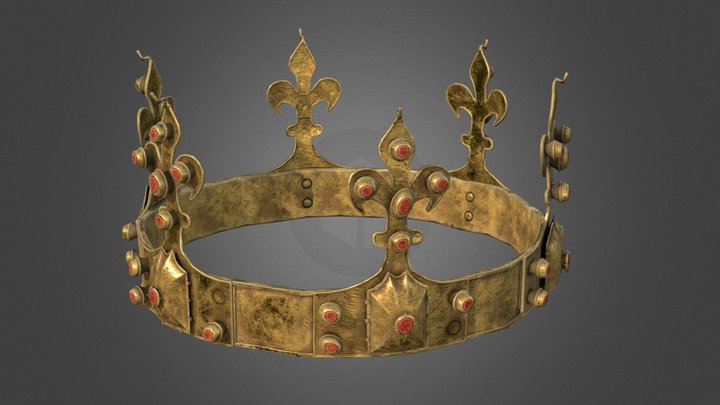 Old Medival Crown LowPoly 3D Model