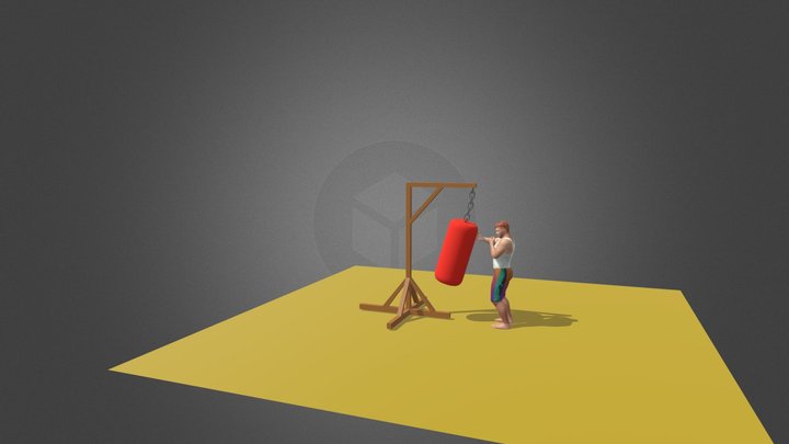 Animated Boxer 3D Model