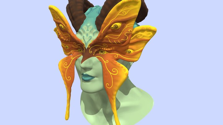 Highpoly Sculpt Butterfly Head 3D Model