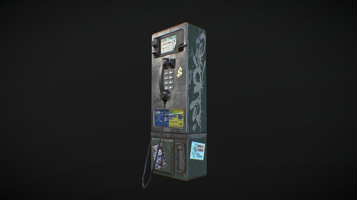Public payphone 3D Model