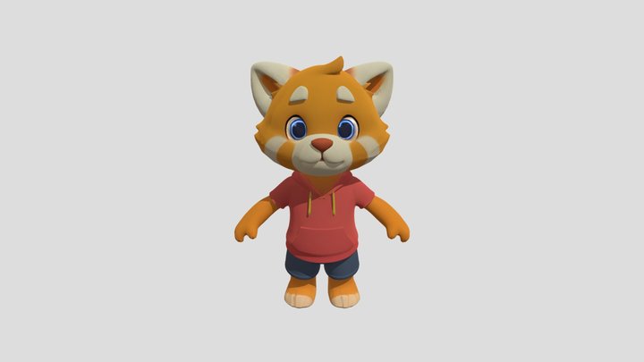 Cute 3D Red Panda Cartoon Character – Modèle 3D gratuit STL