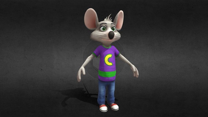 Chuck E. Cheese (Rigged) 3D Model