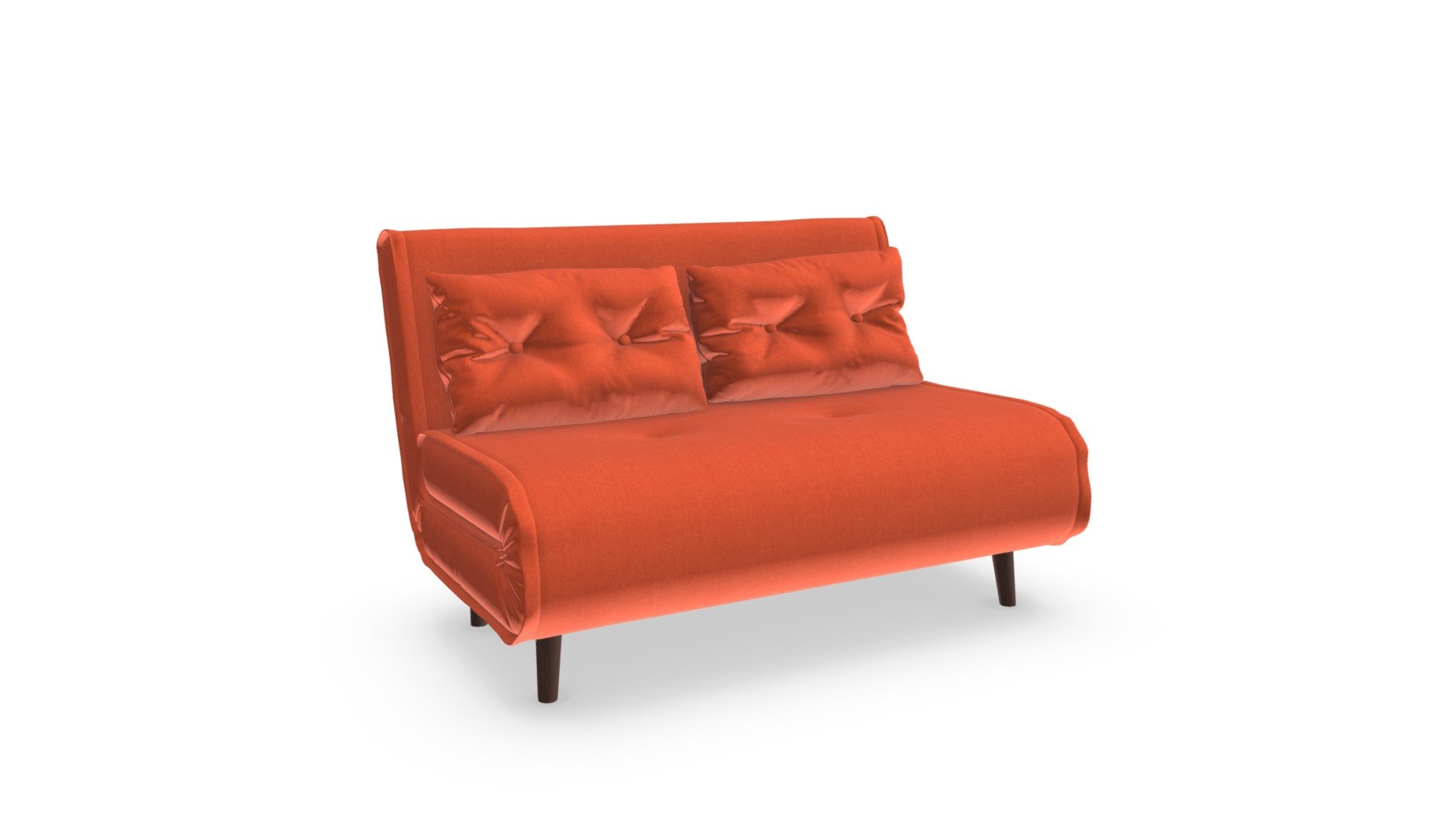 Haru Sofabed, Flame Orange Velvet