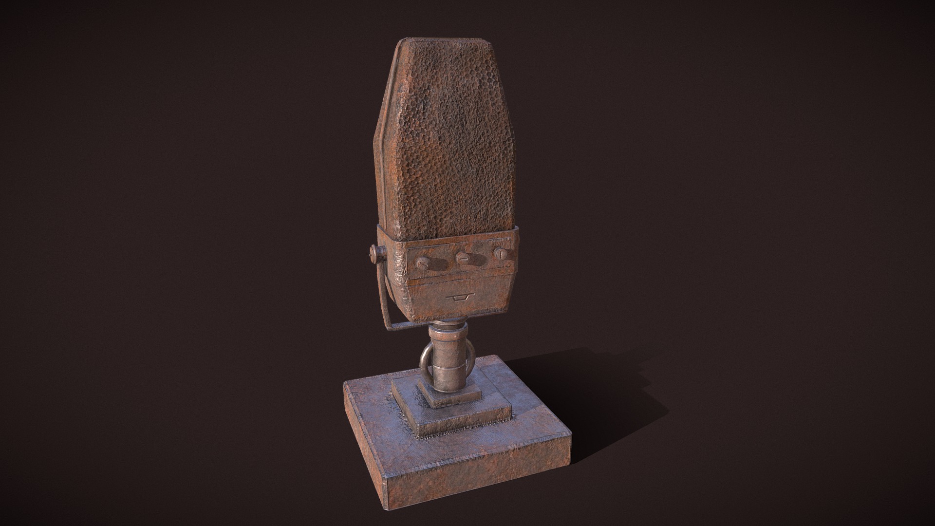 3D model Vintage Microphone - This is a 3D model of the Vintage Microphone. The 3D model is about a metal object with a metal object on top.