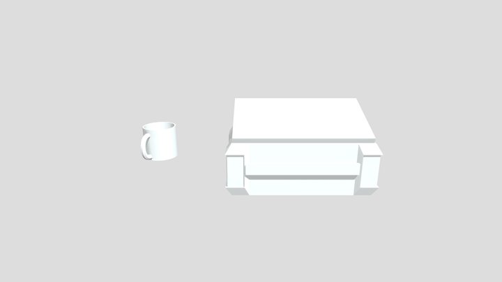 Chest With Ball In It And A Mug On The Side 3D Model