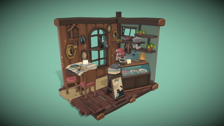 DAE Crib - GameArt Exam Retake -  CatCafe 3D Model