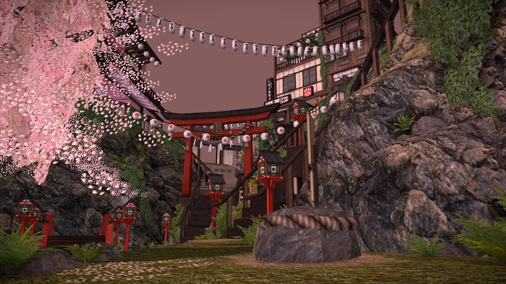 Kyoto - Blooming spring morning - City Scene 3D Model