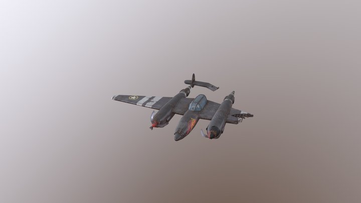 Wrecked WWII plane 3D Model