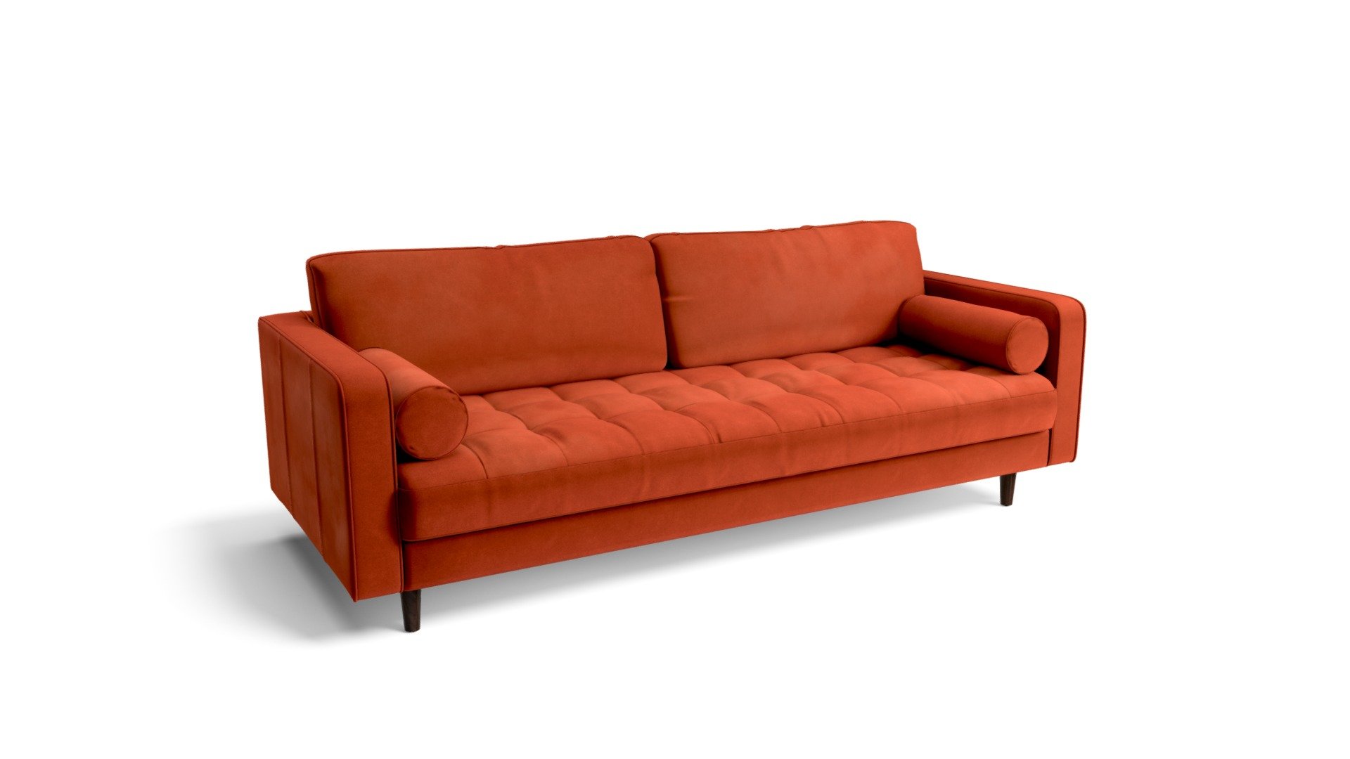 Scott 3 Seater Sofa, Burnt Orange Cotton Velvet — Sketchfab embed 3D viewer
