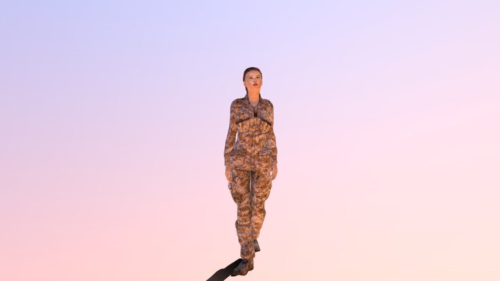 Priss Female Soldier 3D Model