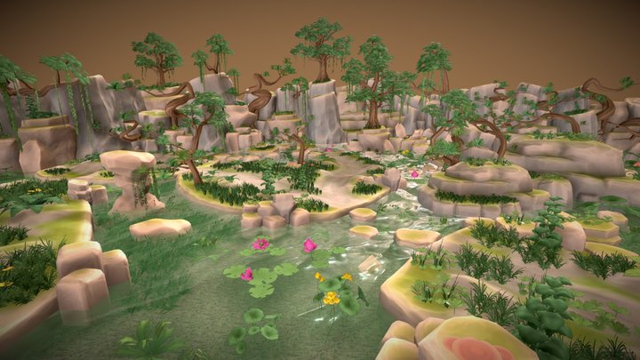 Stylized Fantasy Vegetation 6 3D Model