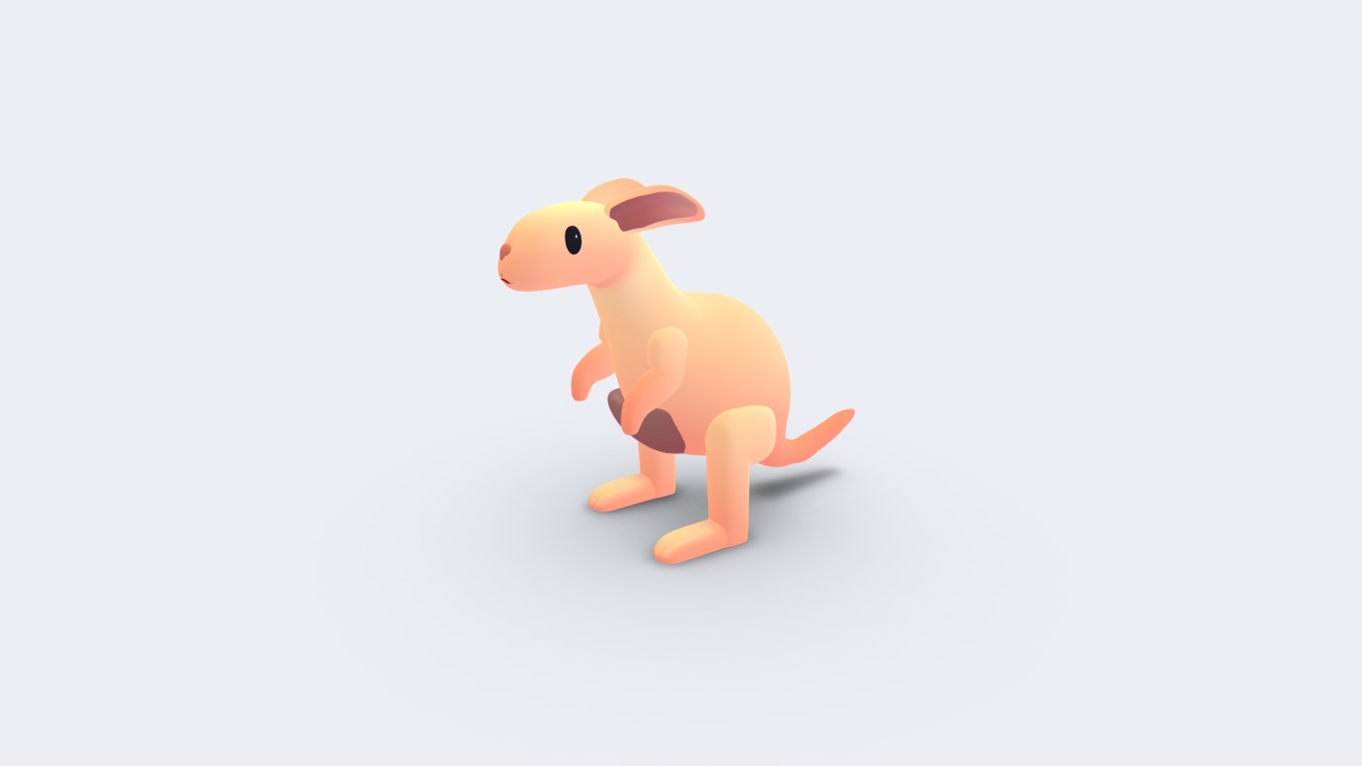 3D model Kangaroo - This is a 3D model of the Kangaroo. The 3D model is about a small orange toy.