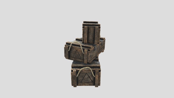 Procedural Ammo Crate made with Houdini 3D Model