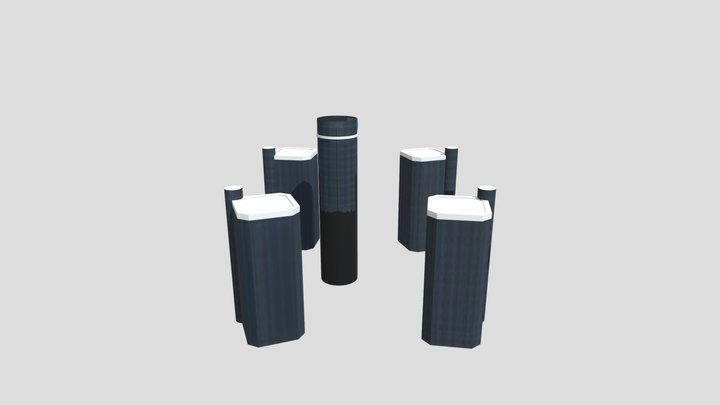 Detroit's Renaissance Center 3D Model