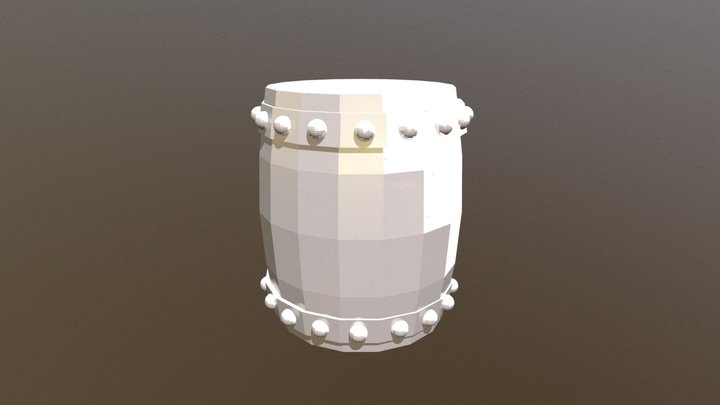 LowPoly barrel 3D Model