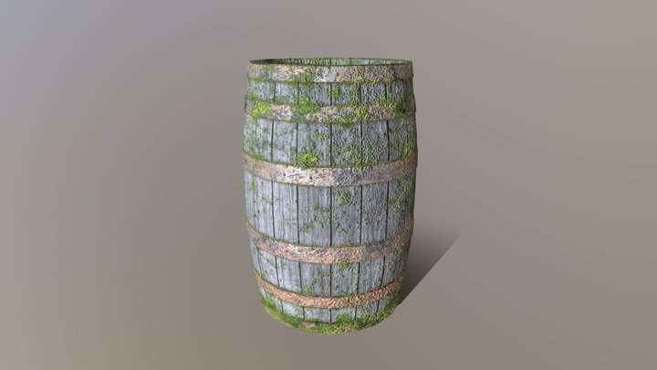 Mossy Barrel 3D Model