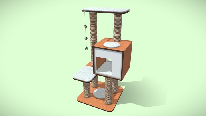 Cat tree tower modern design furniture 3D Model