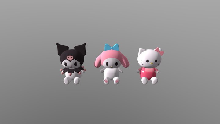 toys(kuromi)(melody)and(hello-kitty) 3D Model