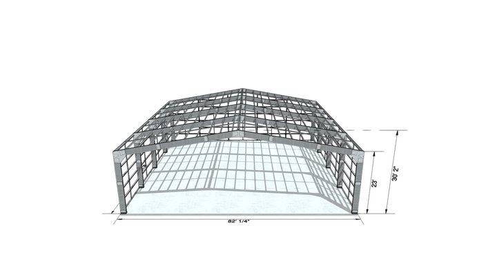 25m x 25m Hangar Concept 3D Model