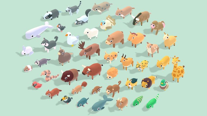 Quirky Series - Animals Mega Pack Vol 3 3D Model