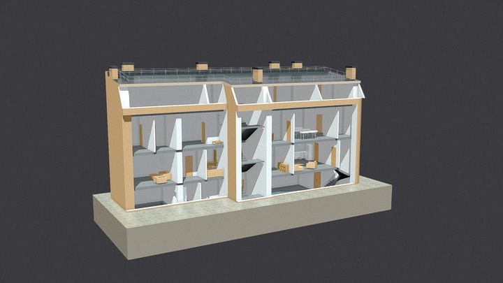 Дом разрез 3D Model