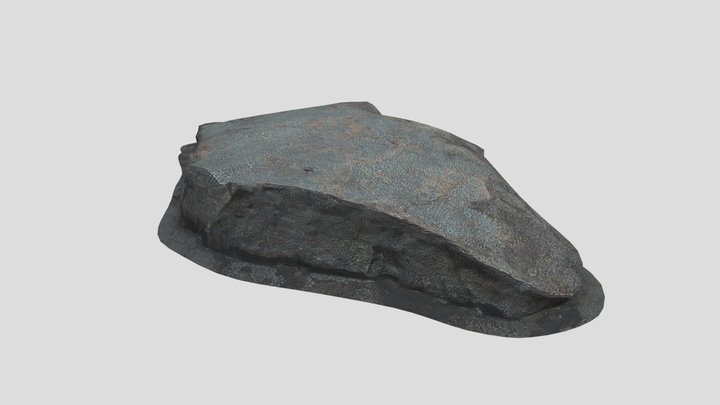Low Poly Granite Rock 3D Model