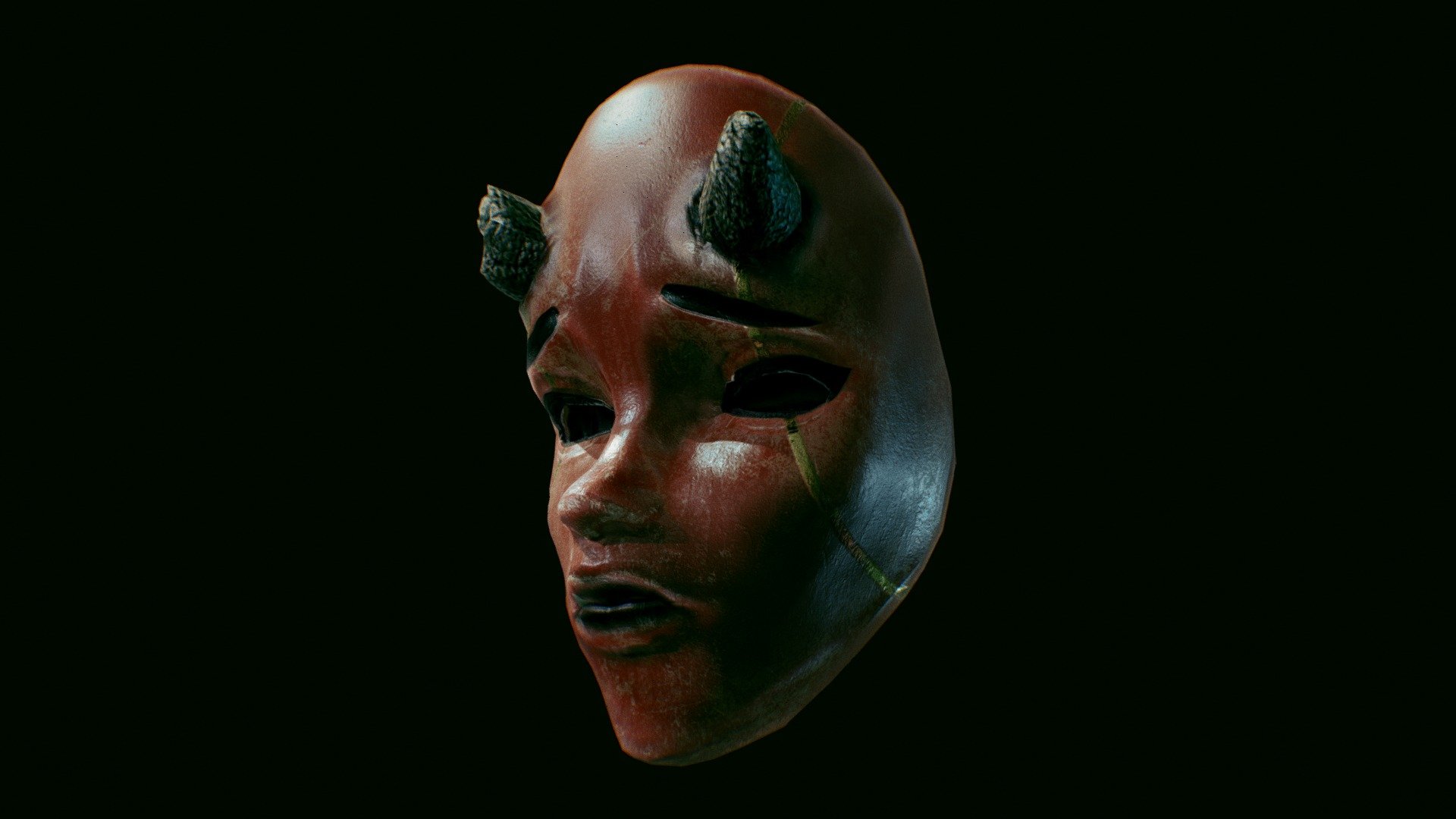 Demon Mask - 3d Model By Firdauskazman [b3b9e4d] - Sketchfab