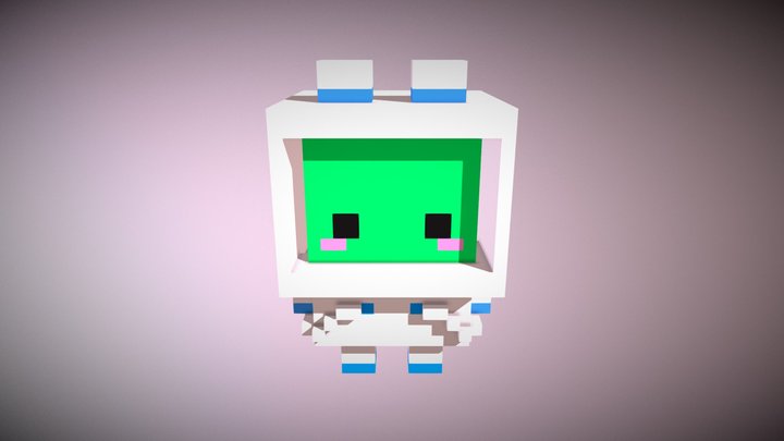 Voxel astronaut alien 3D Model