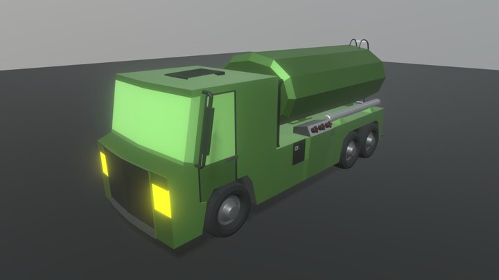 Tanker Truck Low Poly 3D Model