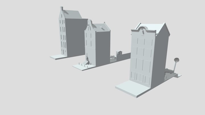 Amsterdam - Rowhomes blockouts 3D Model