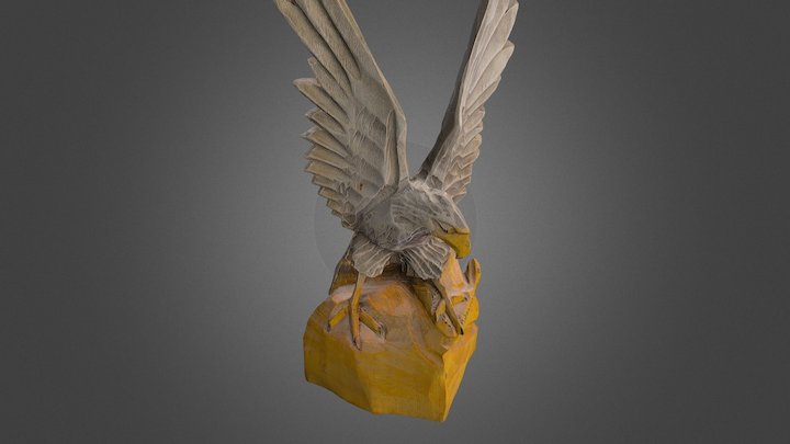 The statue of the Hawk. Low Poly 3D Model