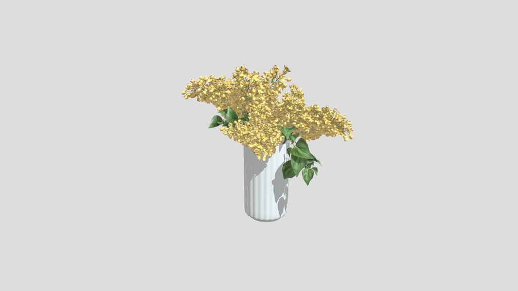 Golden Hydrangea Glass Vase