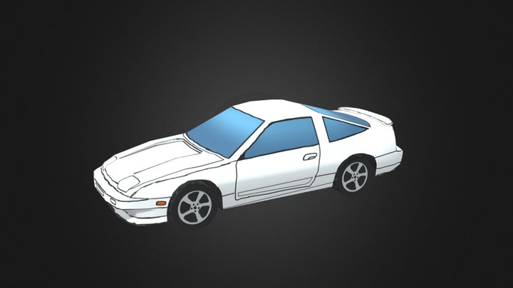 Nissan 180 low poly game-ready model Free 3D Model