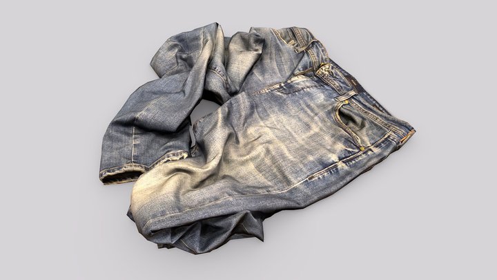 Scanned clothing: jeans 3D Model