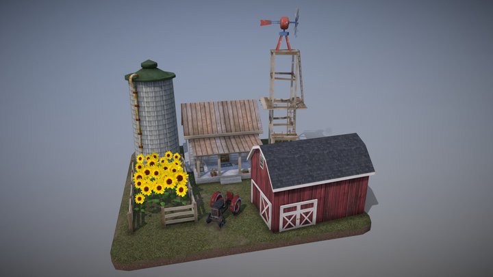 DAE Diorama retake – Small farm 3D Model