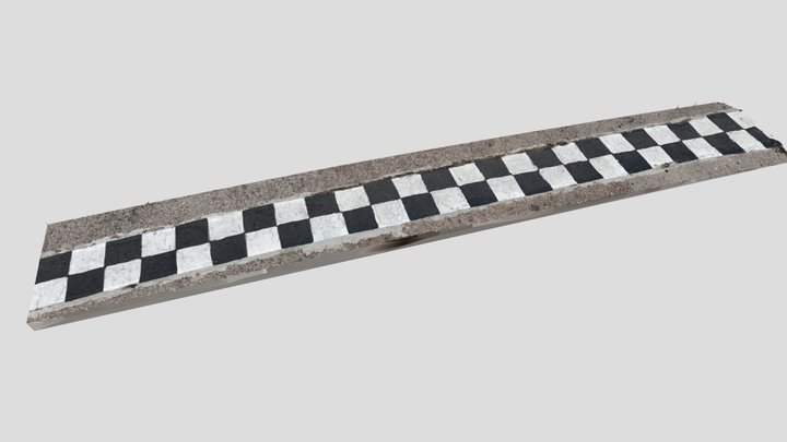 Start Finish Race Checkered Line 3D Model