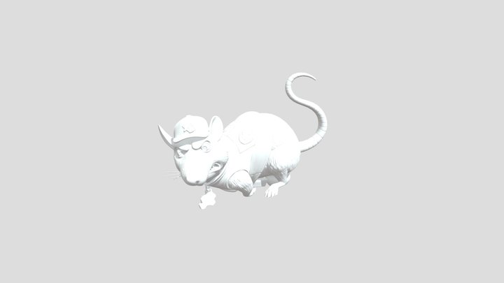 Officer Whiskers the Rat, petrified – Kostenloses 3D-Modell STL