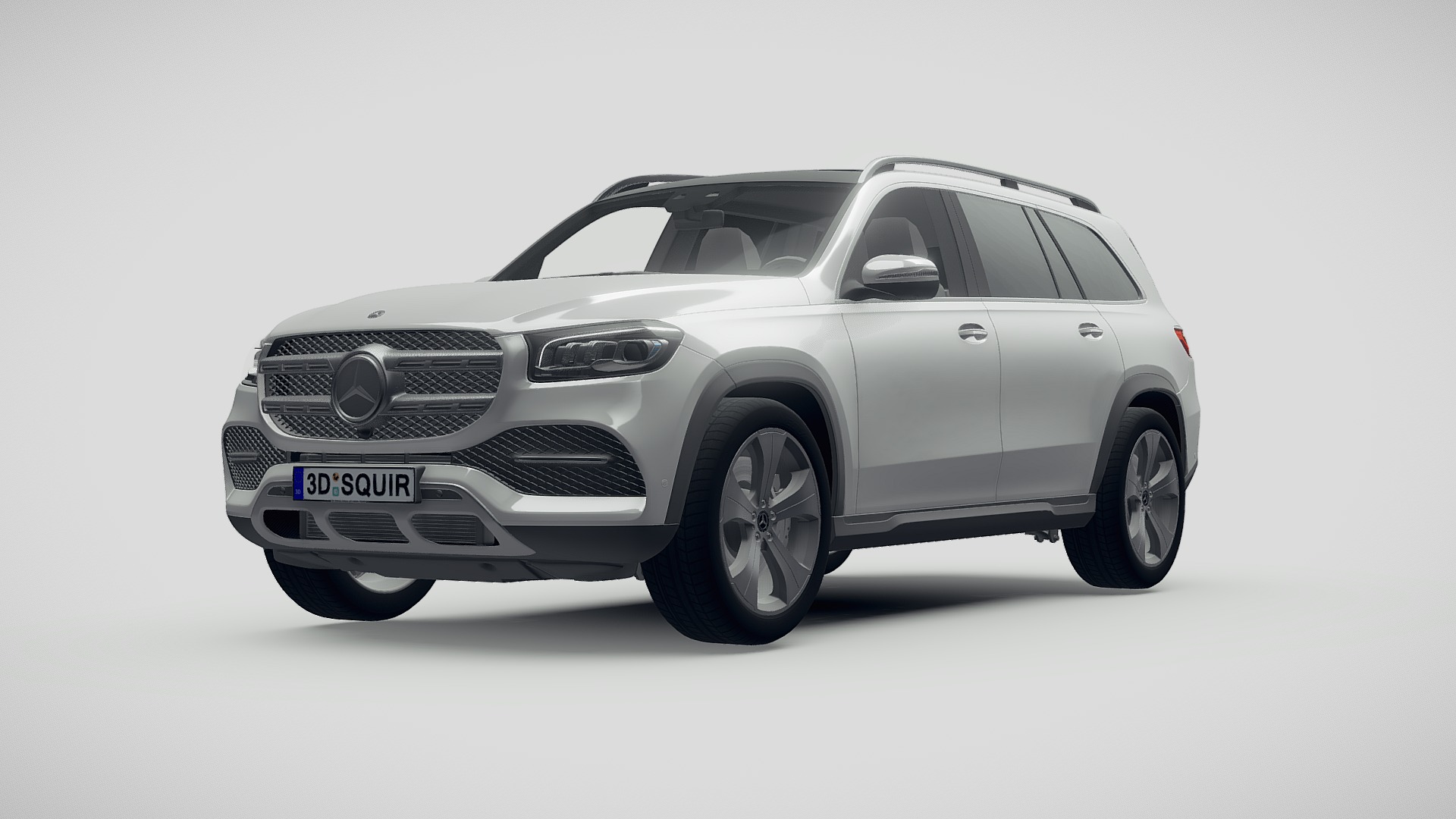 3D model Mercedes-Benz GLS Basic 2020 - This is a 3D model of the Mercedes-Benz GLS Basic 2020. The 3D model is about a silver car with a white background.