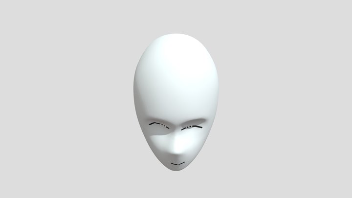 Happy Anime Face 3D Model