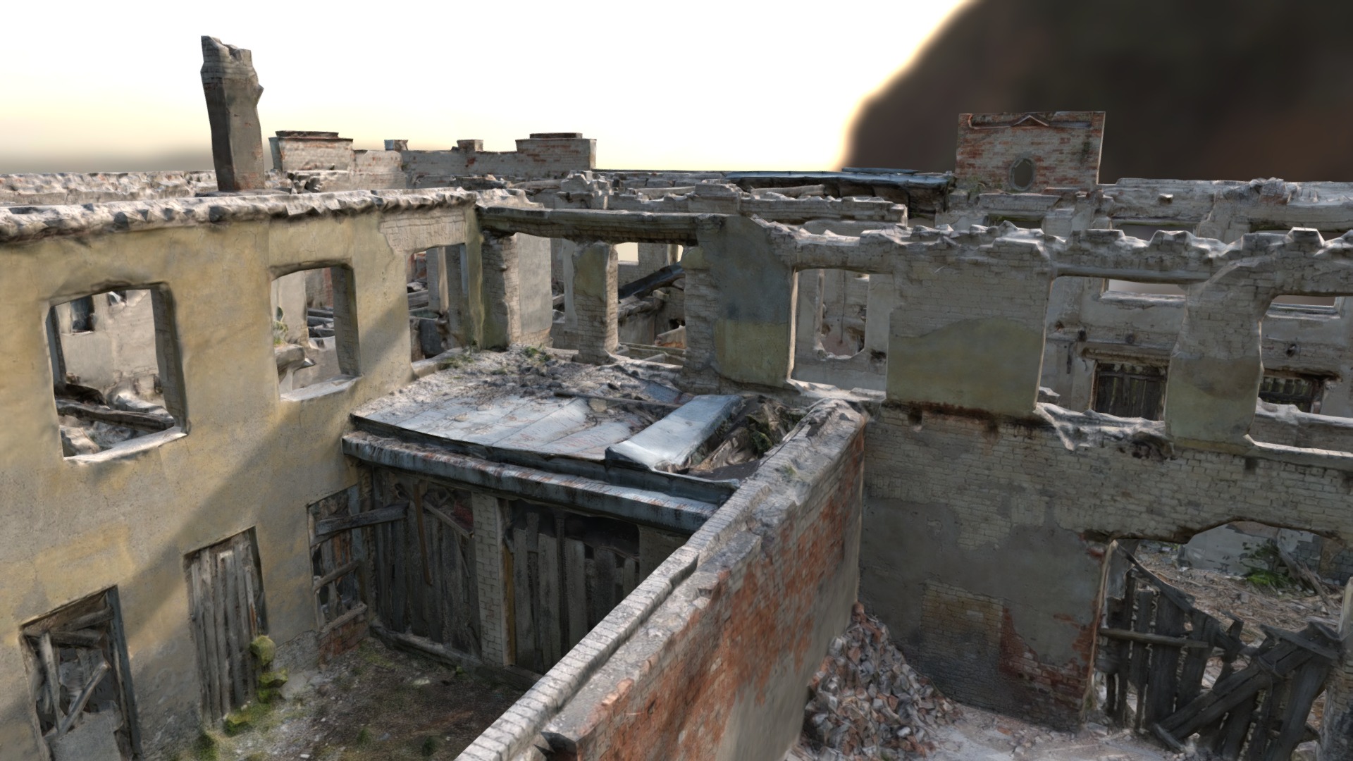 3D model Destroyed Industrial Structure - This is a 3D model of the Destroyed Industrial Structure. The 3D model is about a building that has been destroyed.
