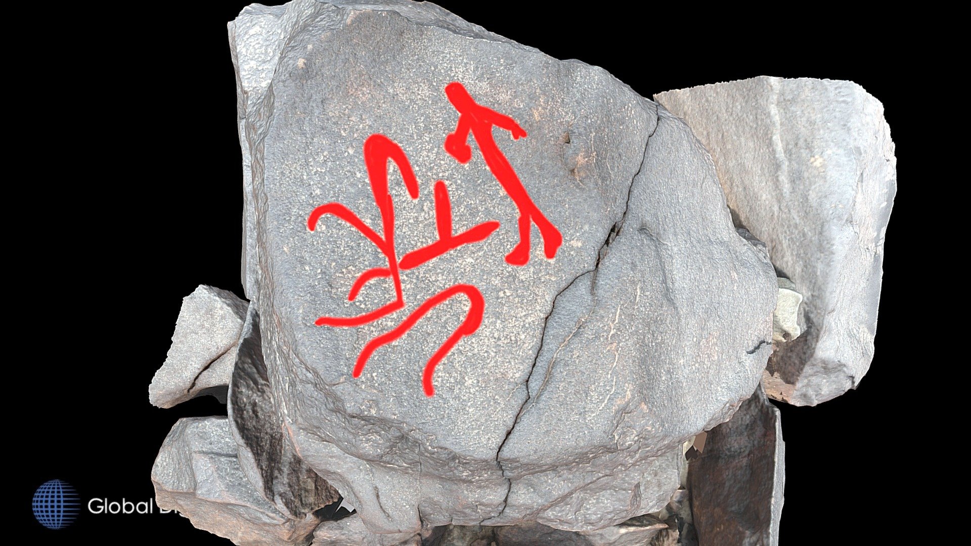Petroglyph V17 Khatm Al Melaha, Kalba, Sharjah. — Sketchfab embed 3D viewer