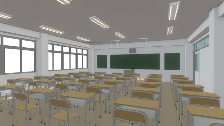 School_[class room]_light Ver 3D Model
