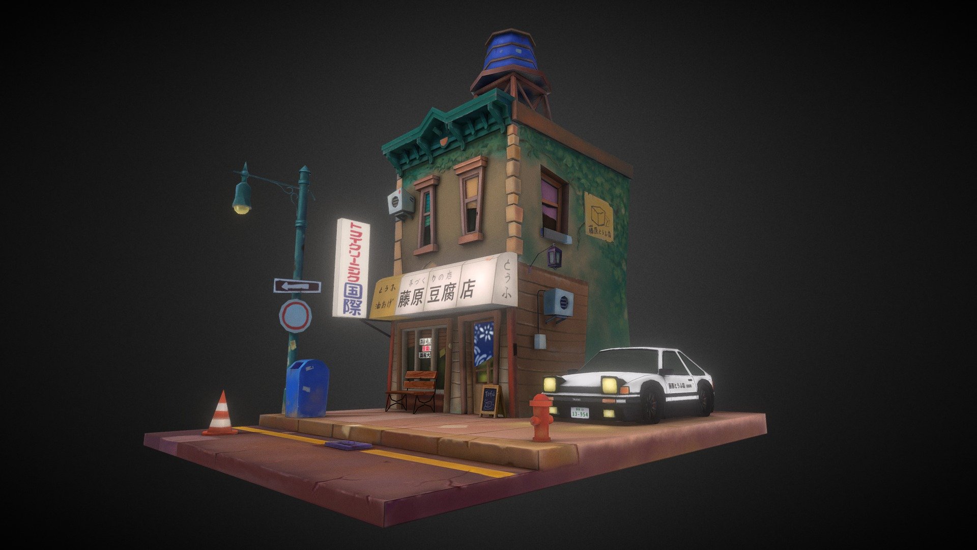[INITIAL D]FujiwaraTofuShop-AE86 — Sketchfab embed 3D viewer