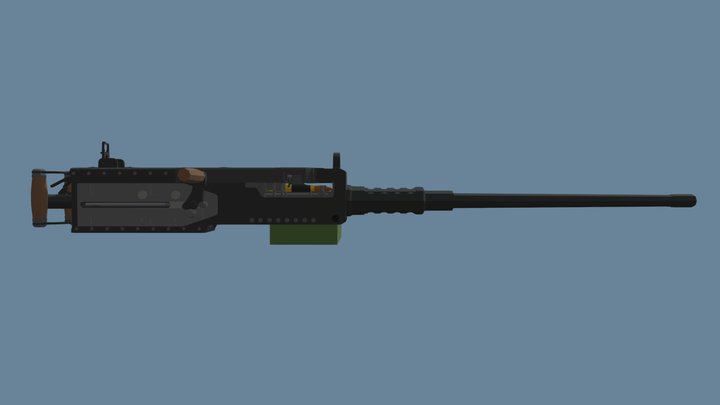M2 Browning (Low-Poly) 3D Model