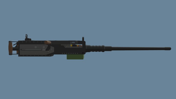 M2 Browning (Low-Poly) 3D Model
