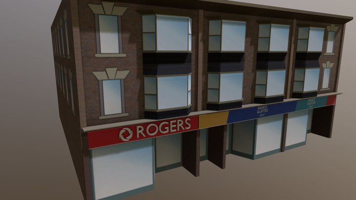 Toronto Strip Mall 3D Model