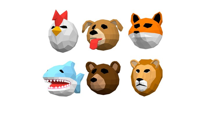 Animal Heads 3D Model