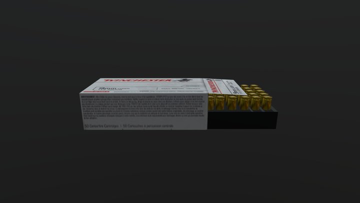 9mm Winchester ammo package 3D Model