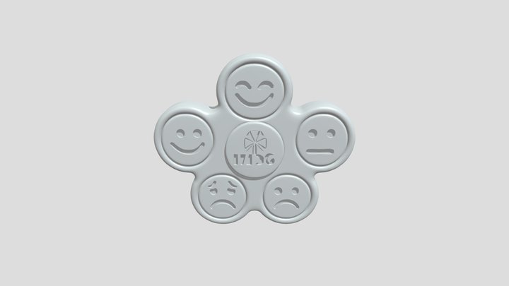 Multi-colored emoji fidget toy 3D Model